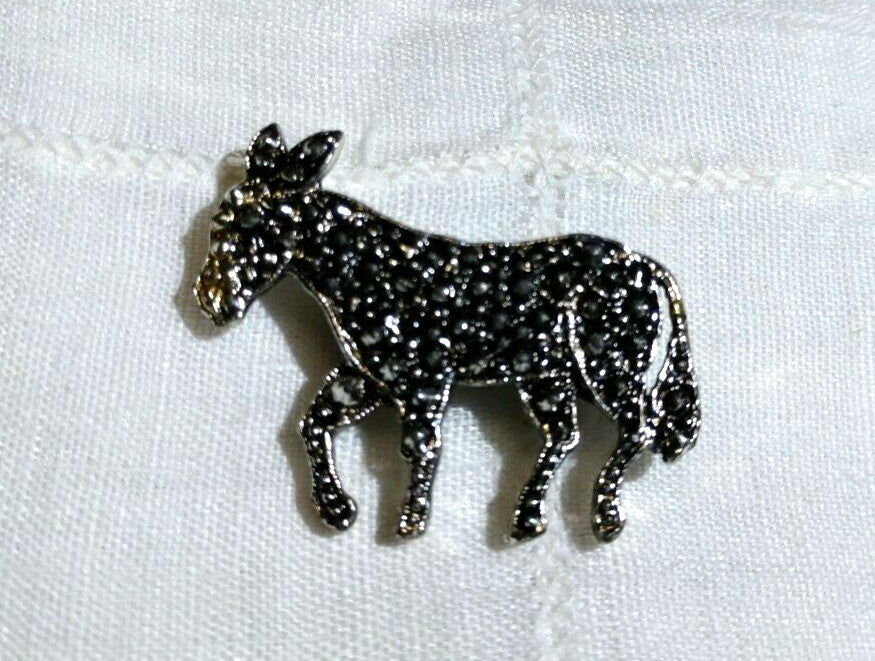 Vintage Rhinestone Donkey/Burrow Democratic Pins