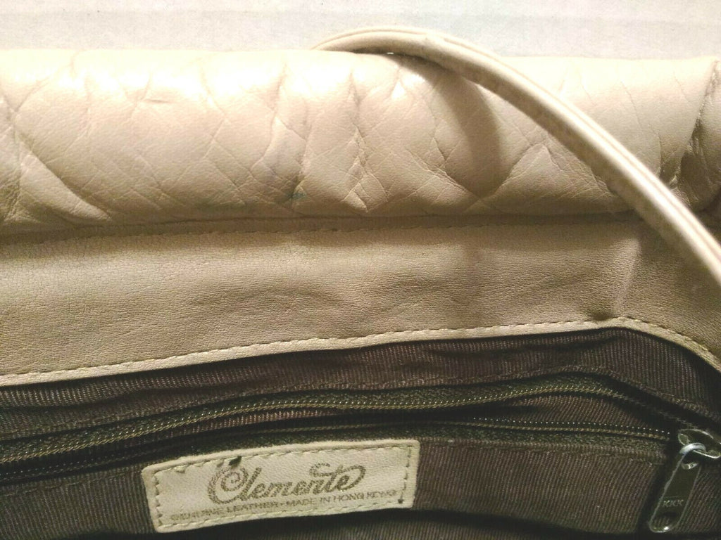 Vintage Leather Handbag Purse Cross-Body Taupe