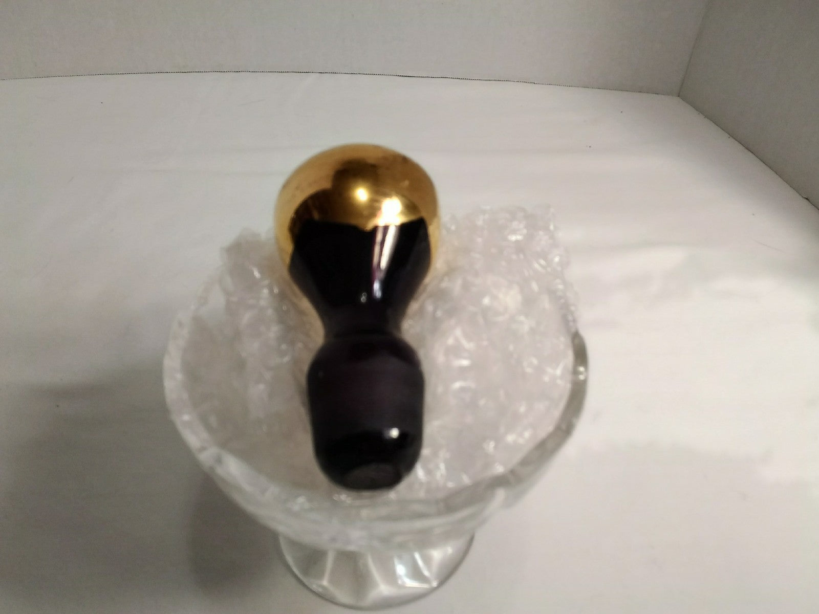 Glass Stopper with 24k gold trim over 3 1/4" Tall 3/4" Top 7/8" Stopper
