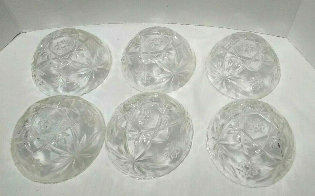 Vintage Anchor Hocking Pressed Glass Early American Dish Set