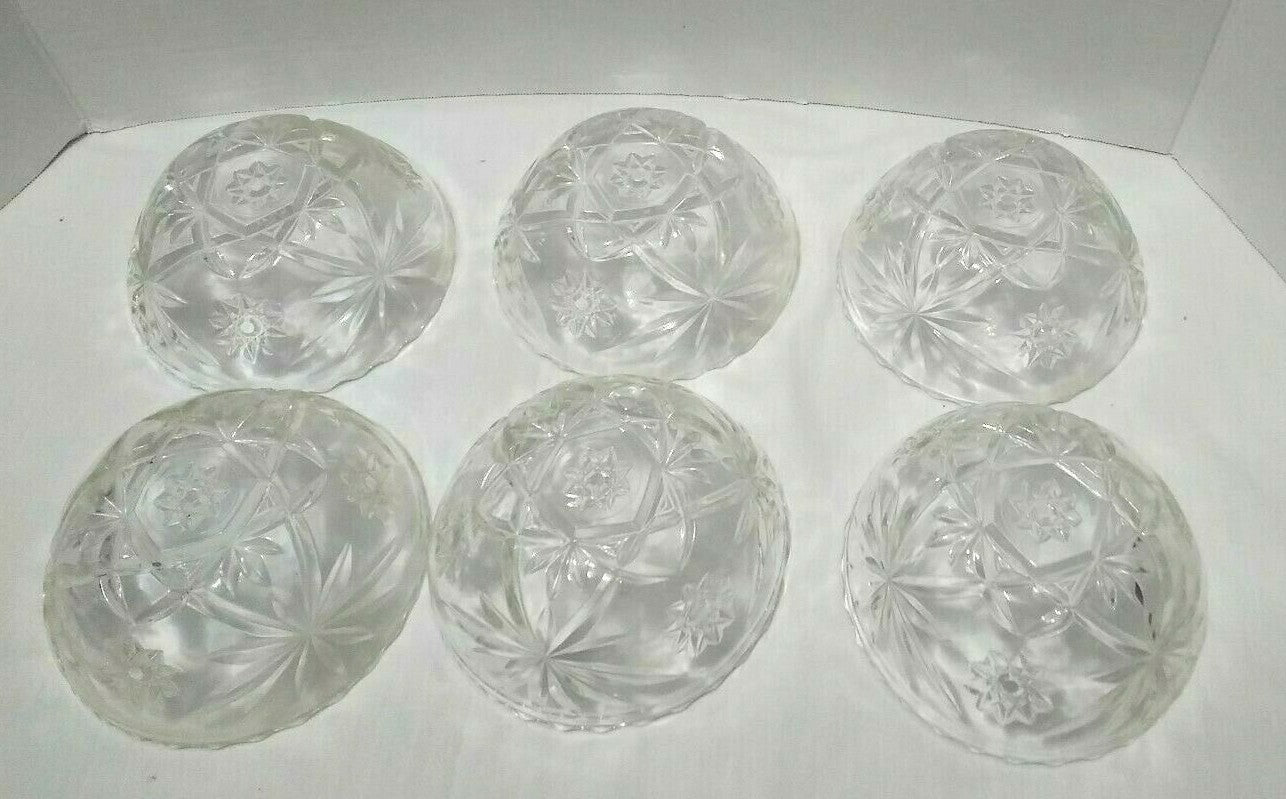 Vintage Anchor Hocking Pressed Glass Early American Dish Set