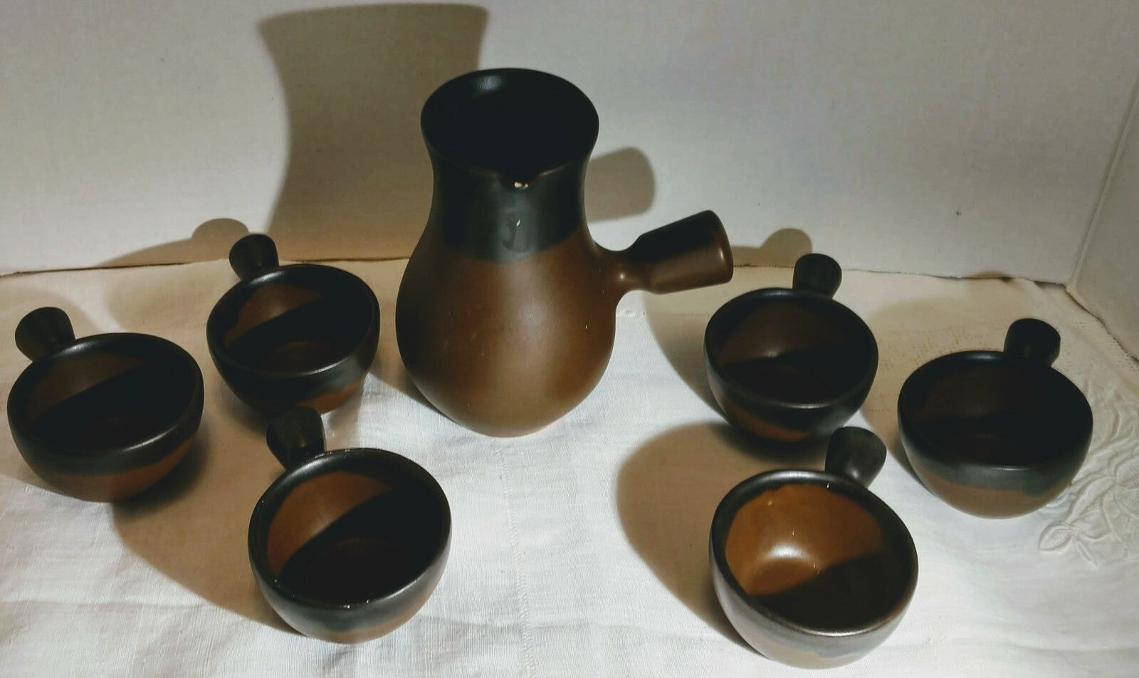 Vintage Japanese Ceramic Miso Soup Saki Set