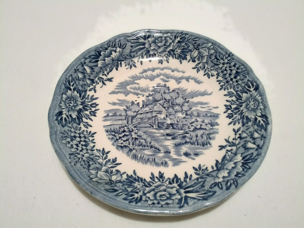 Olde Staffordshire ENGLISH VILLAGE Saucers Salem China England Blue (2)
