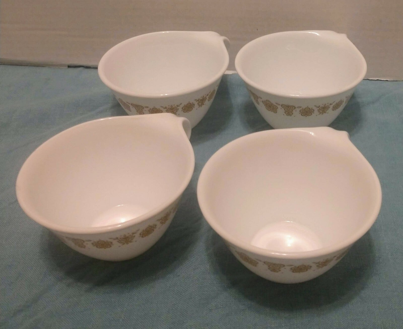 Vintage Corelle Corning Butterfly Gold Hook Handle Stackable Coffee Cups