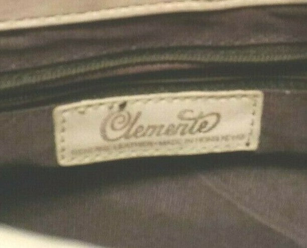 Vintage Leather Handbag Purse Cross-Body Taupe