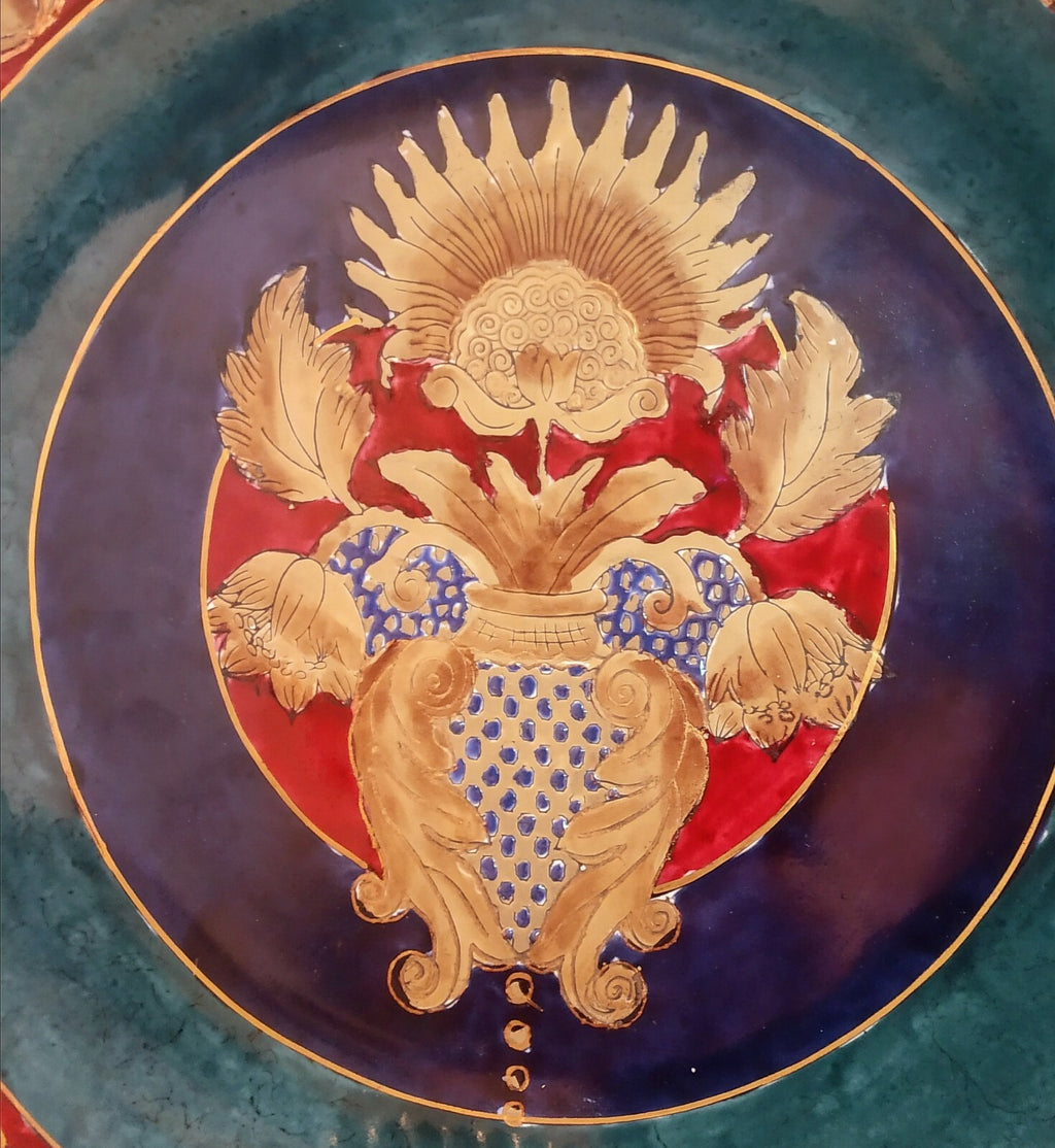 Decorative Plate with Gold Accents by Oriental Accent