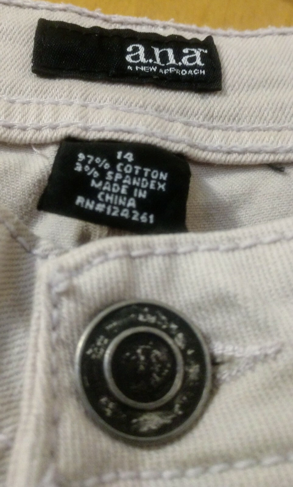 Stretch Jeans Denim Skinny Leggings Stone Beige Color a.n.a Women's