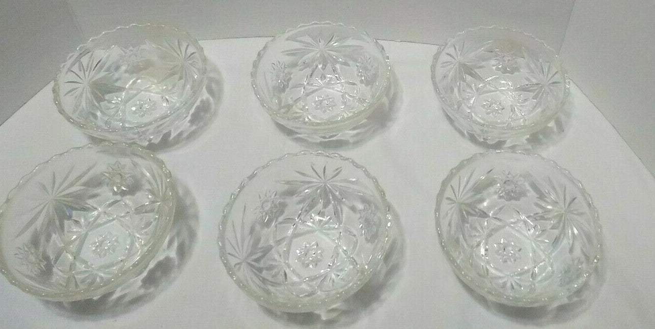 Vintage Anchor Hocking Pressed Glass Early American Dish Set
