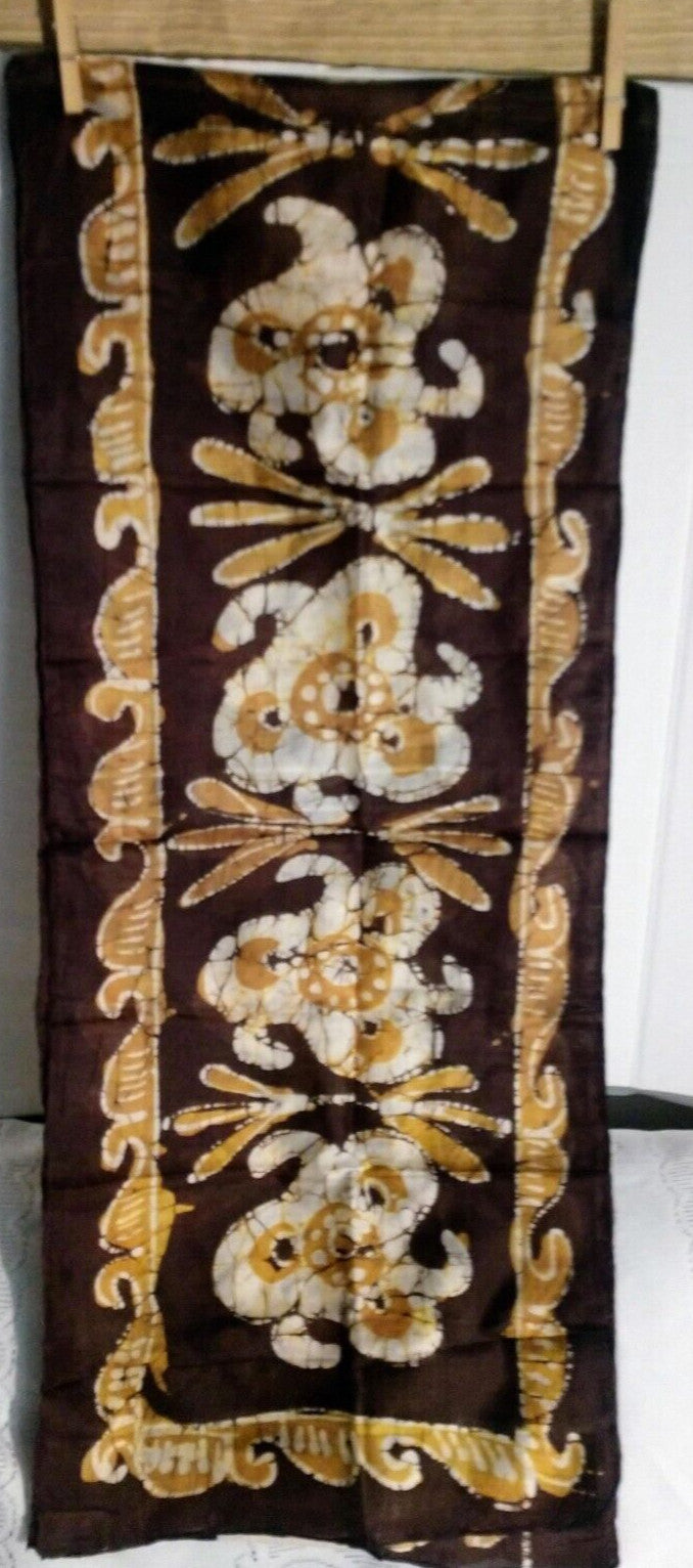 Vintage Pure Silk Scarf Batik
