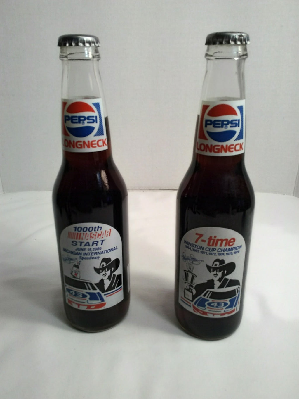 Richard Petty Commemorative Pepsi Longneck bottles Set of 2