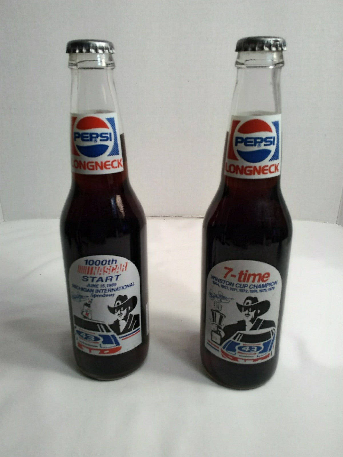 Richard Petty Commemorative Pepsi Longneck bottles Set of 2