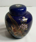 Vintage Ginger Jar Cobalt Blue With Pheasant