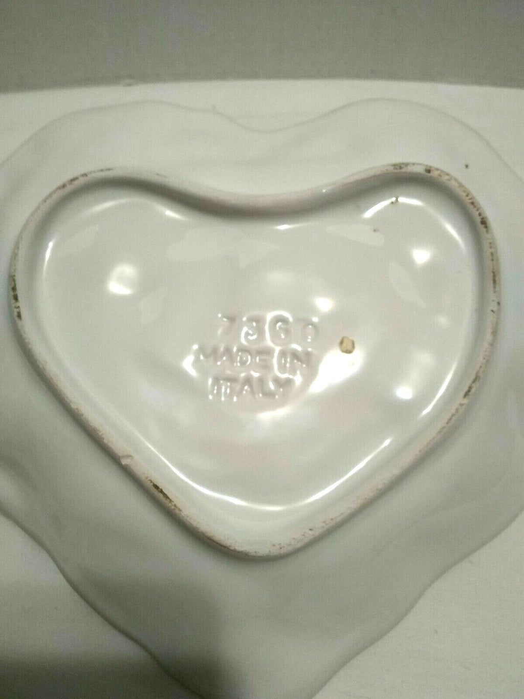 Cherub Heart Shaped Porcelain Dish #7360 Italy