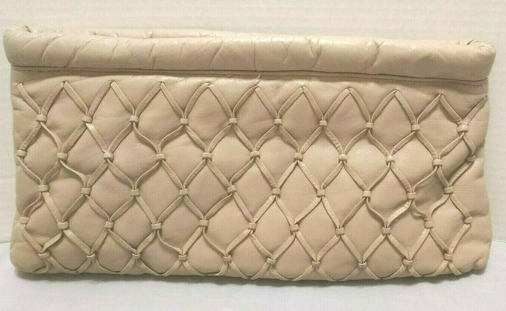 Vintage Leather Handbag Purse Cross-Body Taupe