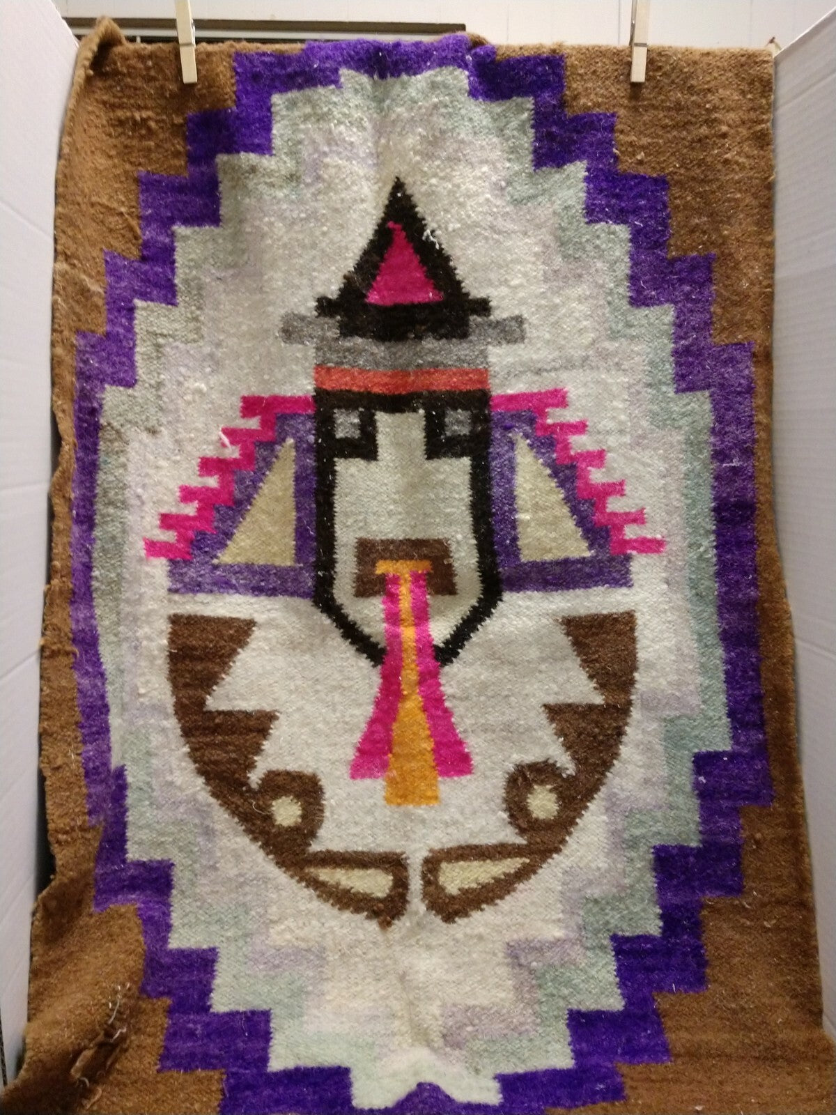 Vintage Native American Weaved Tapestry Art