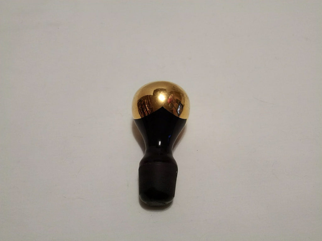 Glass Stopper with 24k gold trim over 3 1/4" Tall 3/4" Top 7/8" Stopper