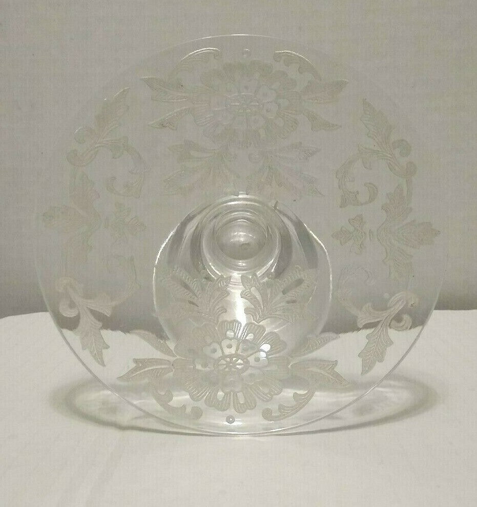 Vintage Cambridge Lorna Pattern Etched Depression Candle Holders
