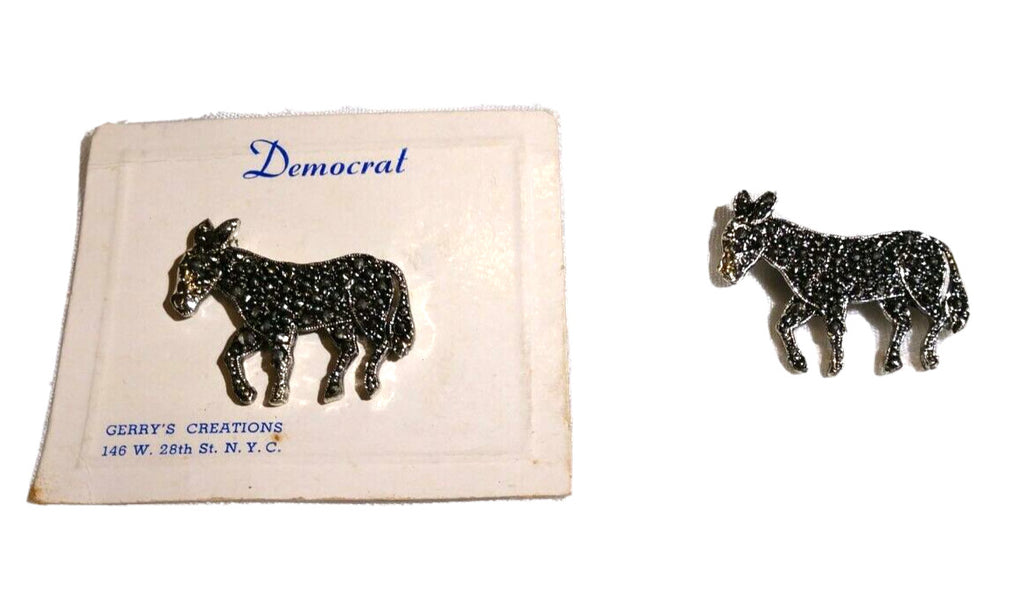 Vintage Rhinestone Donkey/Burrow Democratic Pins