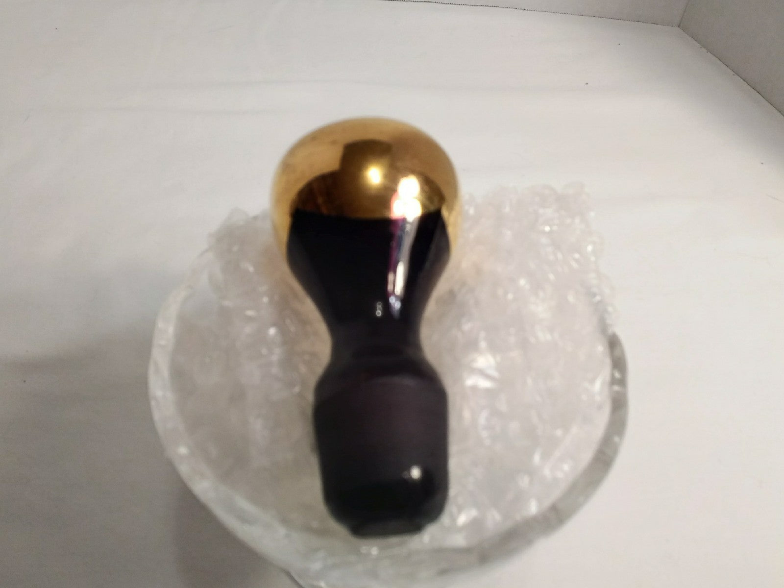 Glass Stopper with 24k gold trim over 3 1/4" Tall 3/4" Top 7/8" Stopper