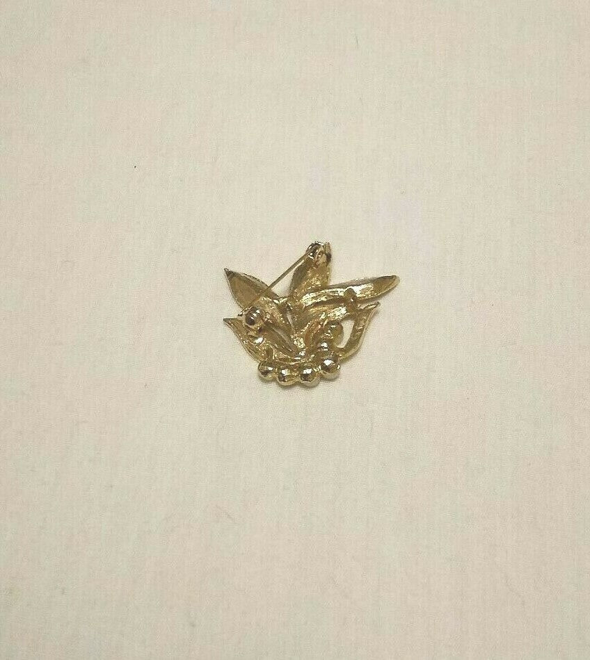 Vintage Sterling Silver Maple Leaf Gold Plated Lear Faux Pearl Brooches