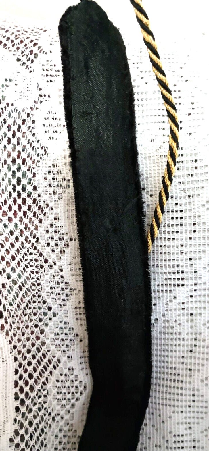 Vintage Indian Gold Metallic Embroidered Velvet Belt with Semi Precious Stones