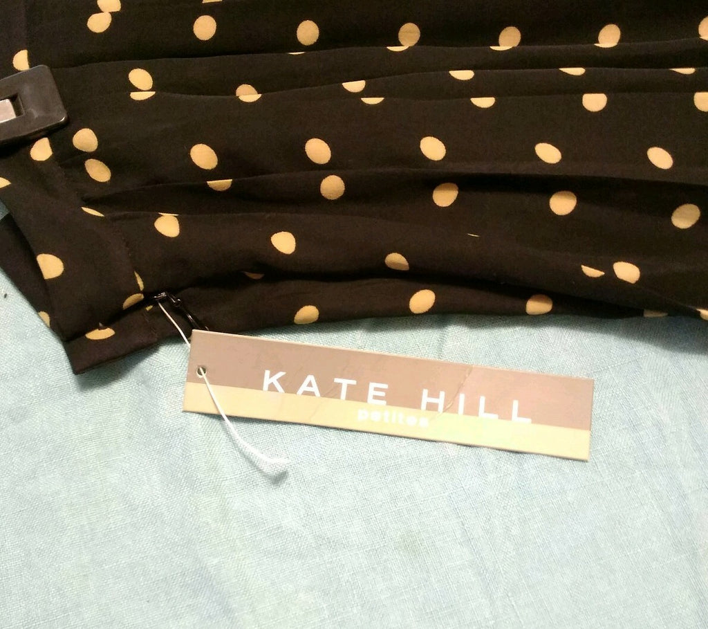 Silk Skirt Pleated Polka Dot Kate Hill Size 12P