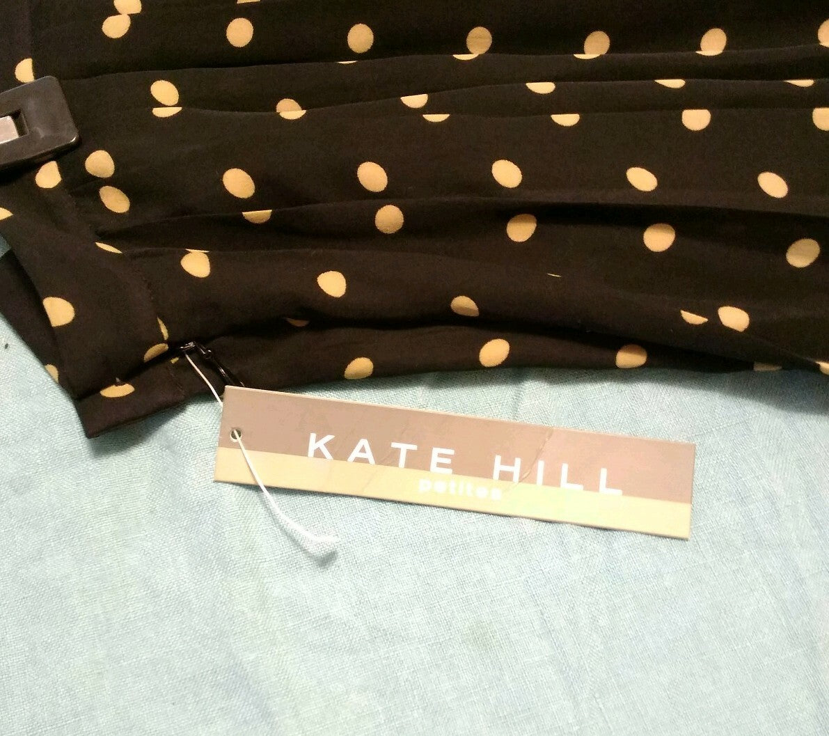 Silk Skirt Pleated Polka Dot Kate Hill Size 12P