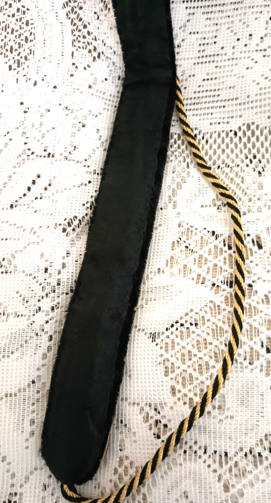 Vintage Indian Gold Metallic Embroidered Velvet Belt with Semi Precious Stones