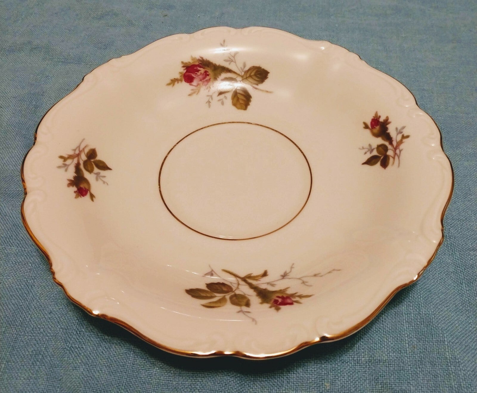 Vintage Rosenthal Moss Rose Saucer Gold Trim