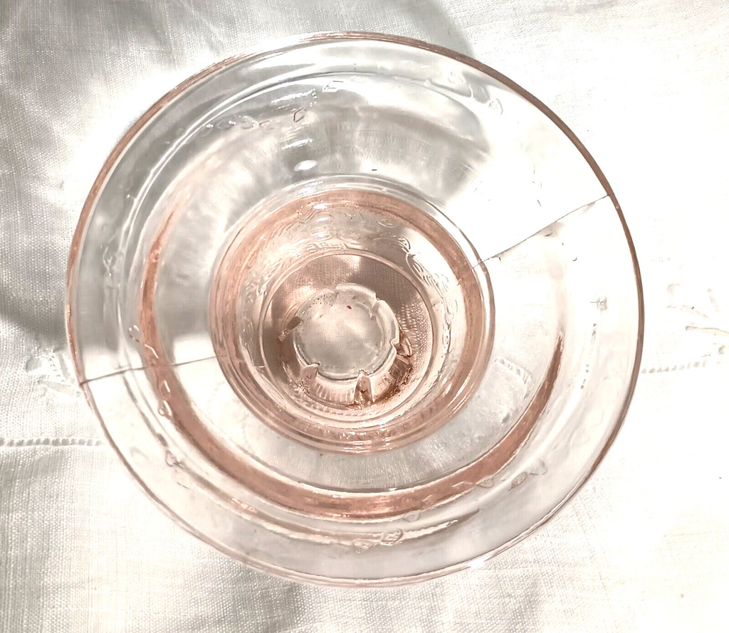 Vintage Pink Peach Depression Glass Candlestick Holders