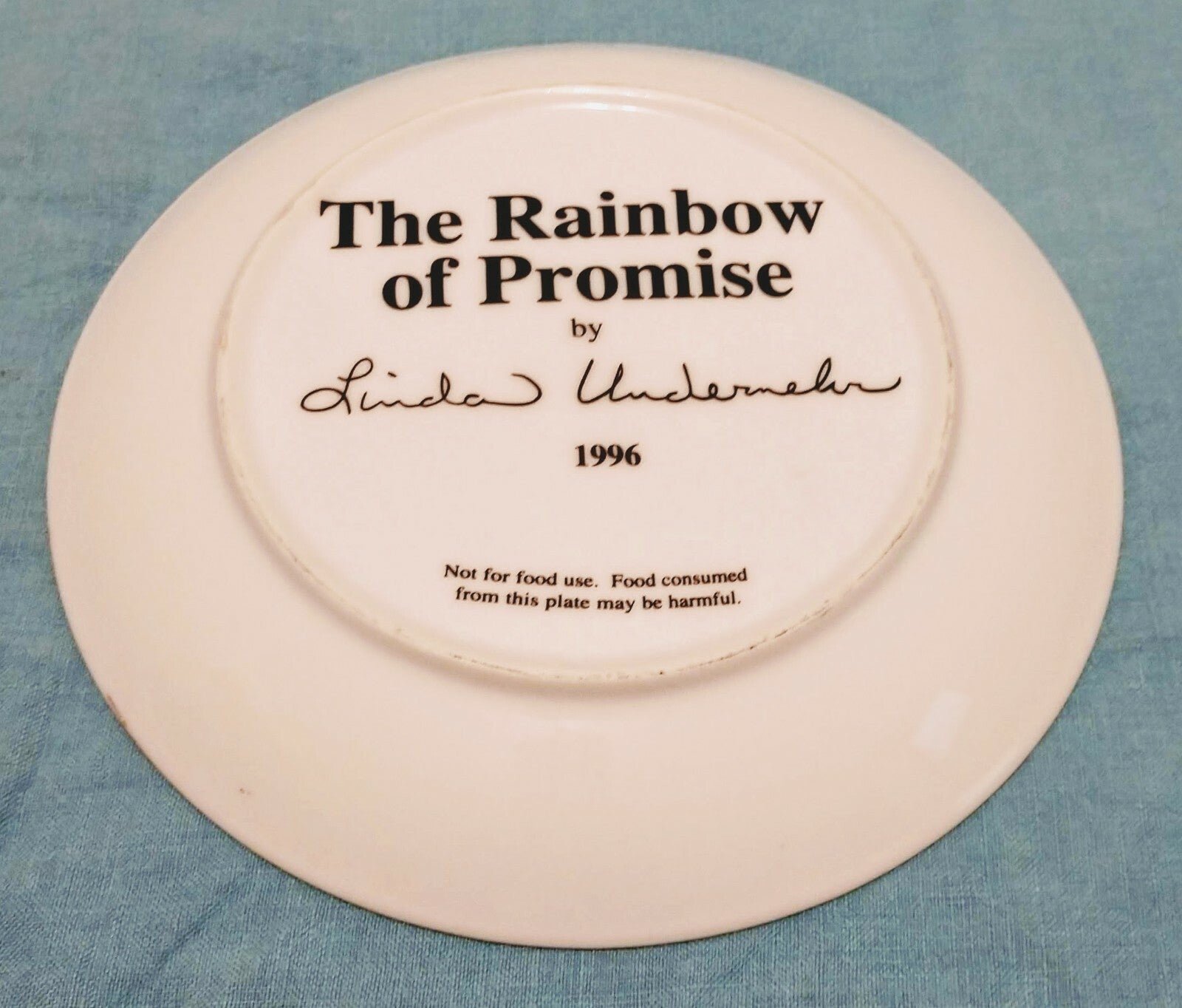 Noah's Ark Collector Plate RAINBOW OF PROMISE 1996 Linda Undernehr 8" Porcelain