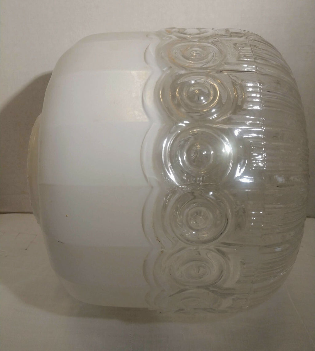 Vintage Ceiling Light Fixture Round Clear Frosted Glass Globe
