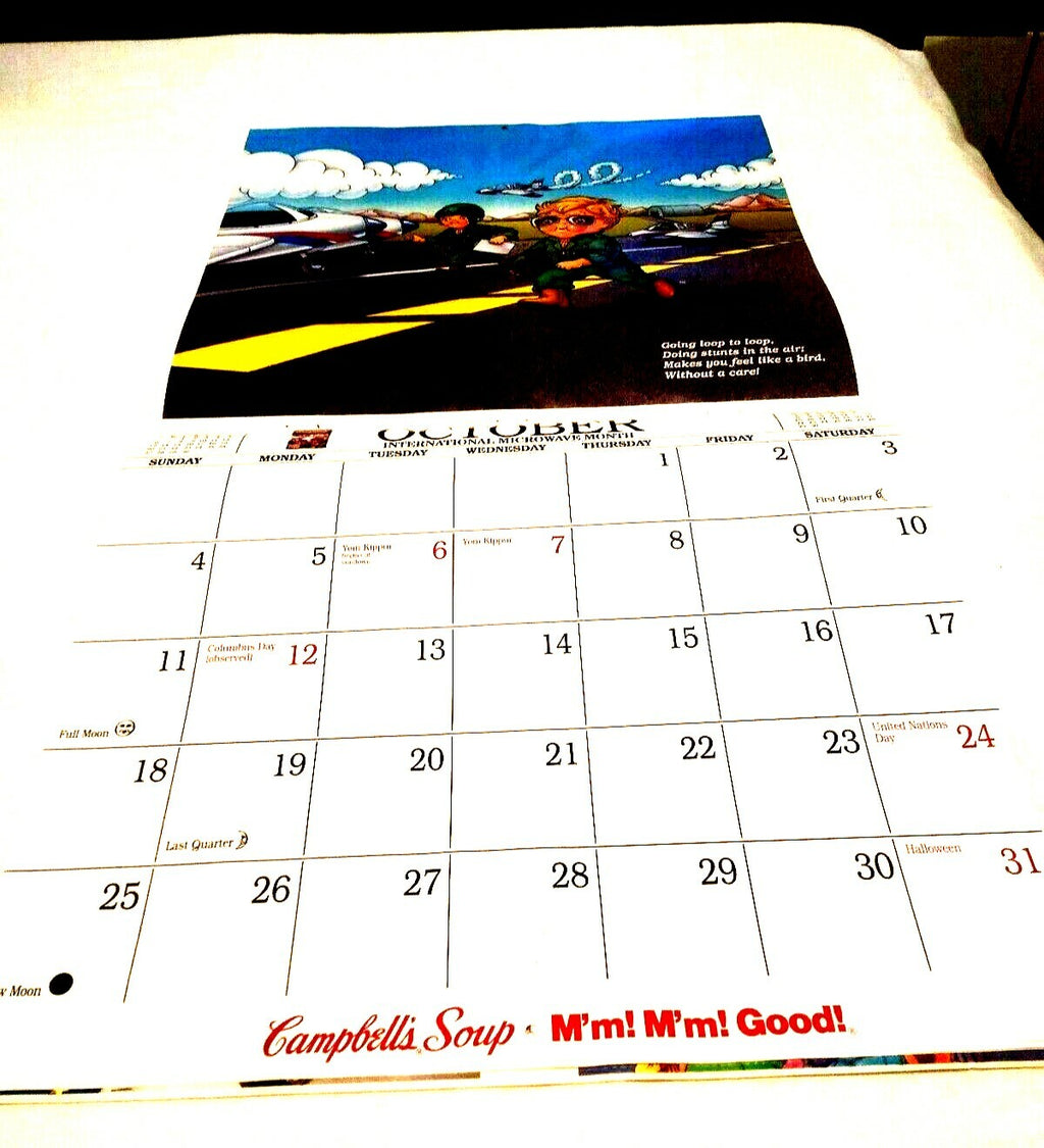 Vintage Space Rocket Campbell Kid Wall Calendar