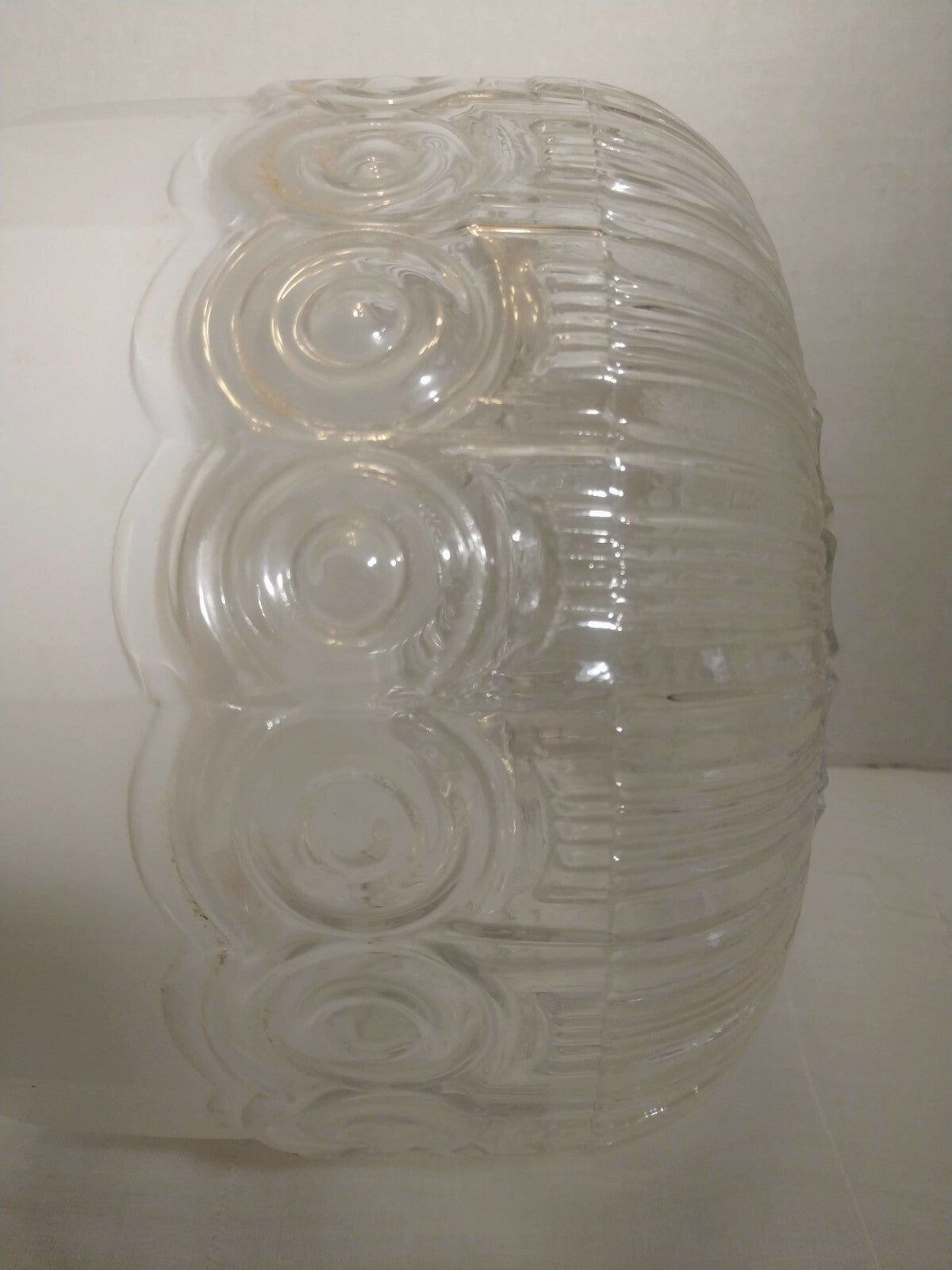 Vintage Ceiling Light Fixture Round Clear Frosted Glass Globe