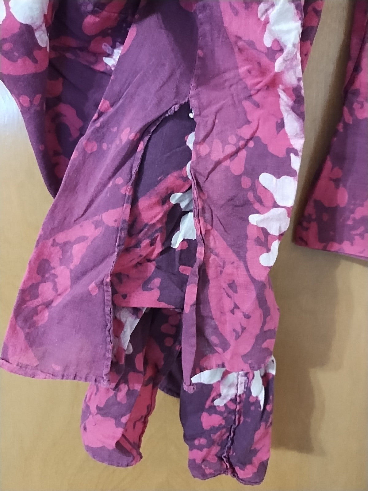 Batik Cotton Collarless Shirt