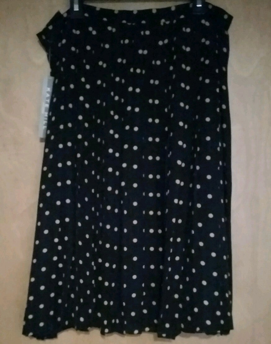 Silk Skirt Pleated Polka Dot Kate Hill Size 12P