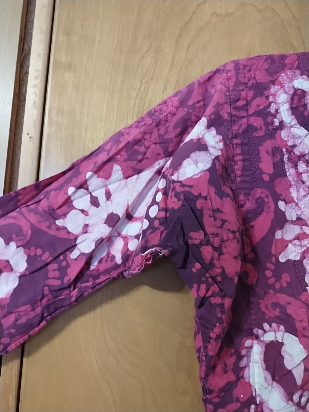 Batik Cotton Collarless Shirt