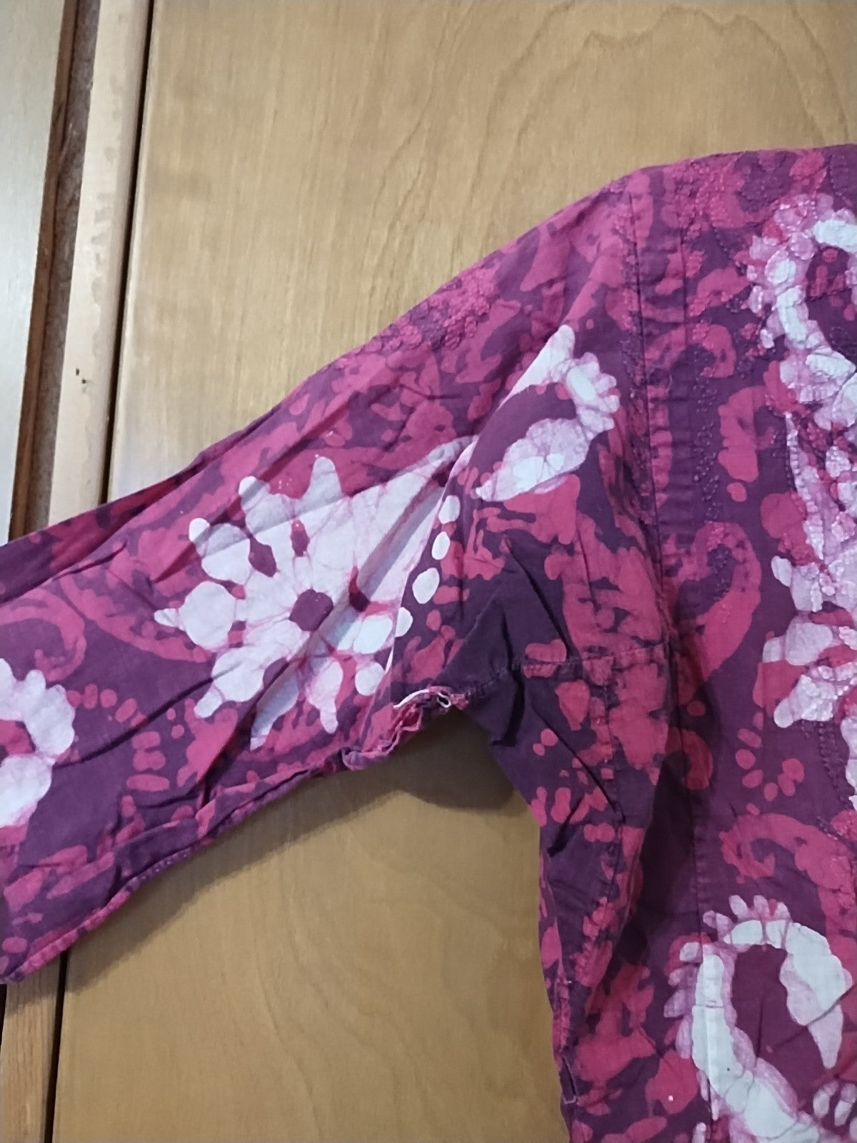 Batik Cotton Collarless Shirt