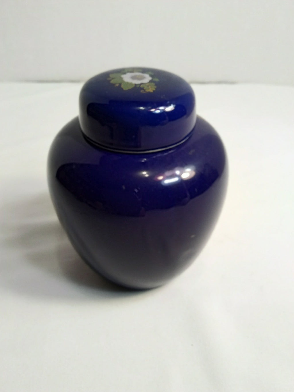 Vintage Ginger Jar Cobalt Blue With Pheasant