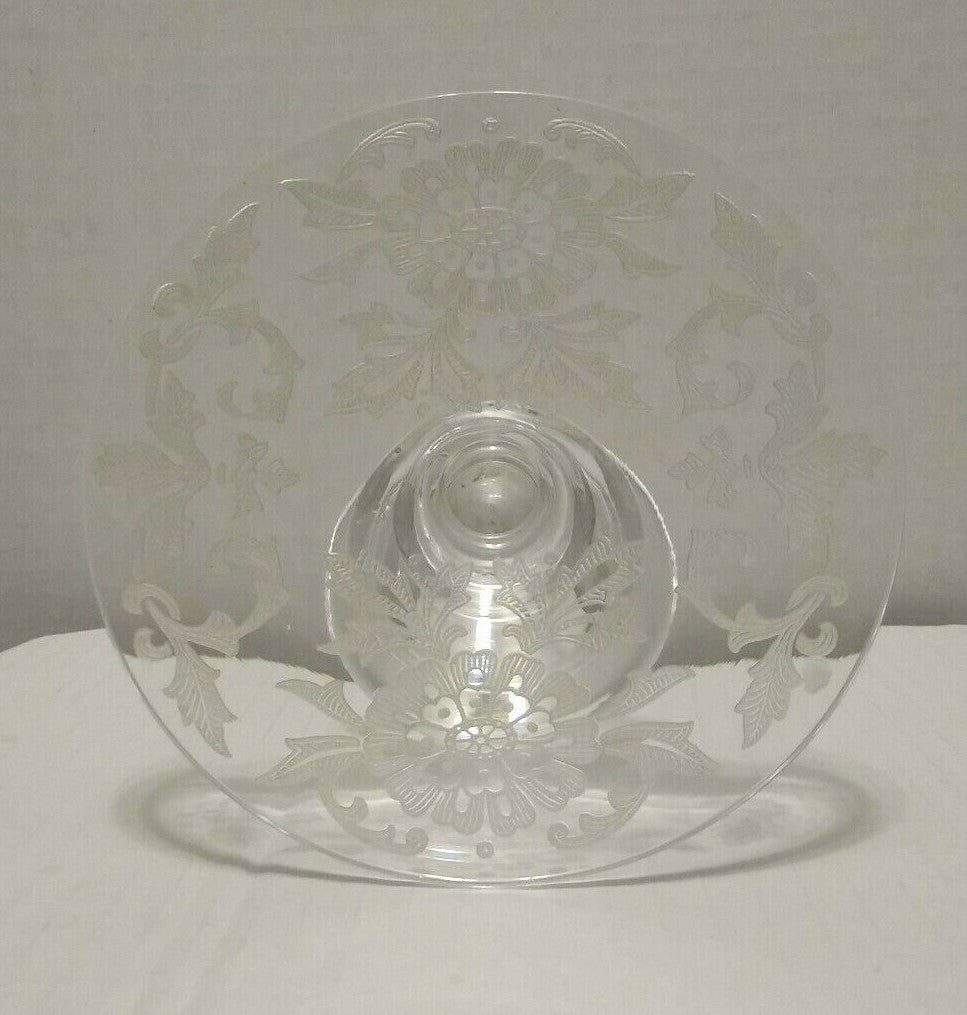 Vintage Cambridge Lorna Pattern Etched Depression Candle Holders
