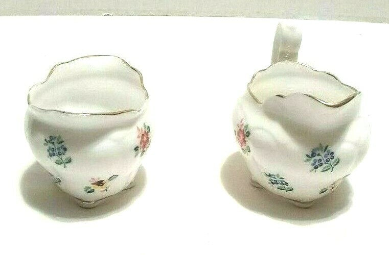Vintage Royal Stafford Fine Bone China Mini Creamer and Sugar Forget Me Not
