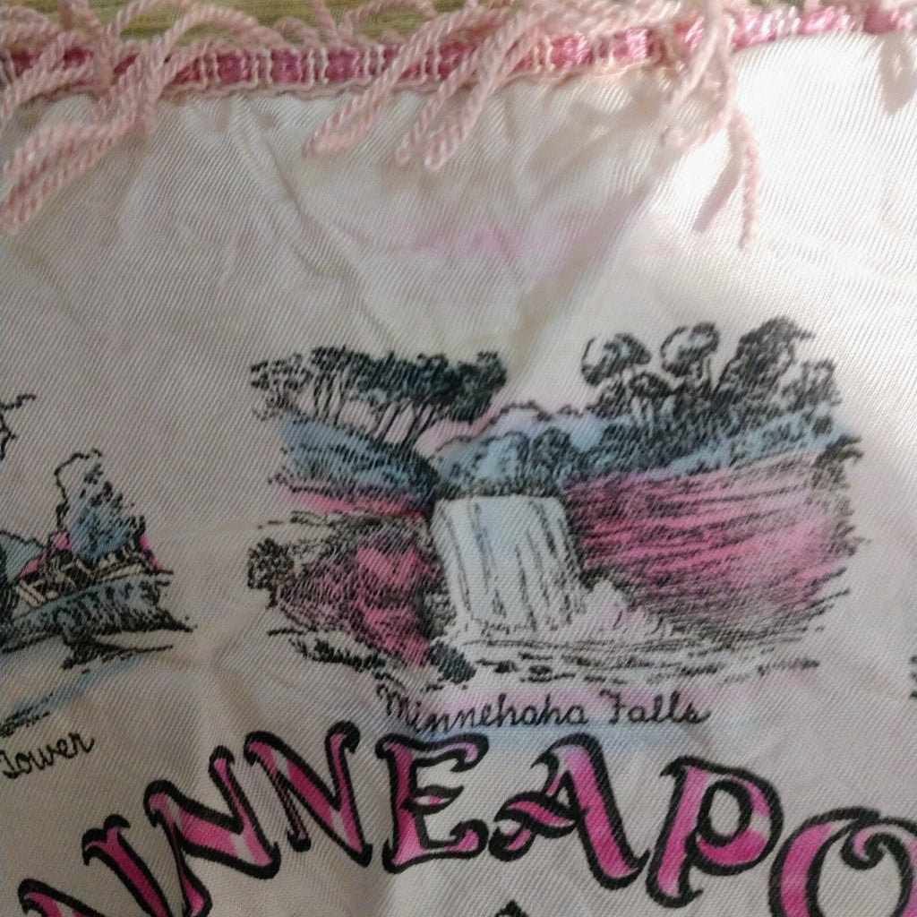 Vintage Satin Souvenir Minneapolis MN Pillow Case Cover  Foshay Tower