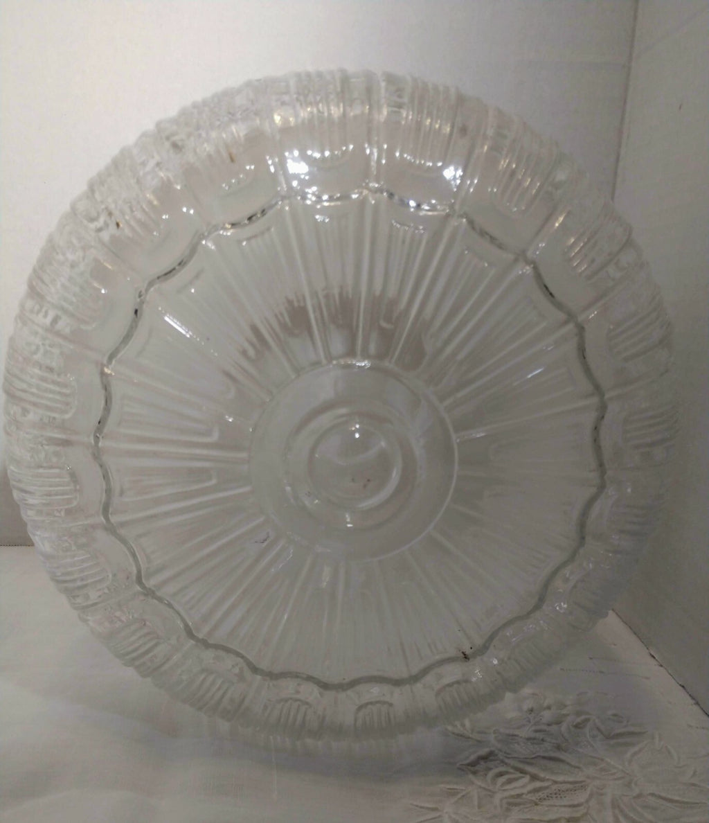 Vintage Ceiling Light Fixture Round Clear Frosted Glass Globe