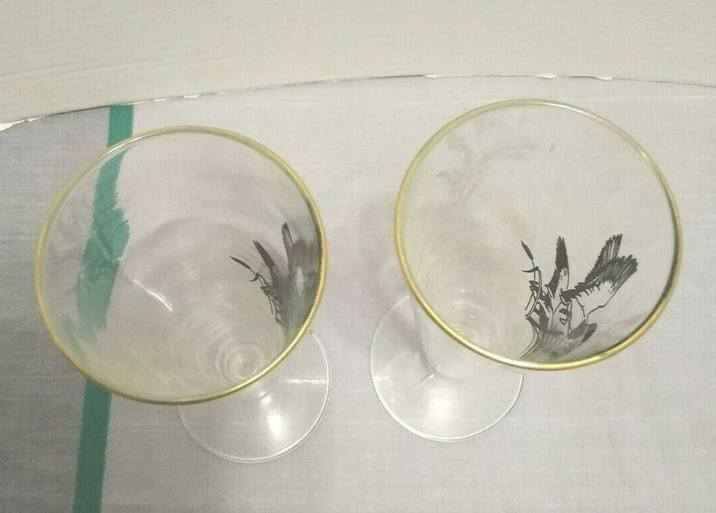 Vintage Mallard Ducks Hand Painted Beer/Stein Glass