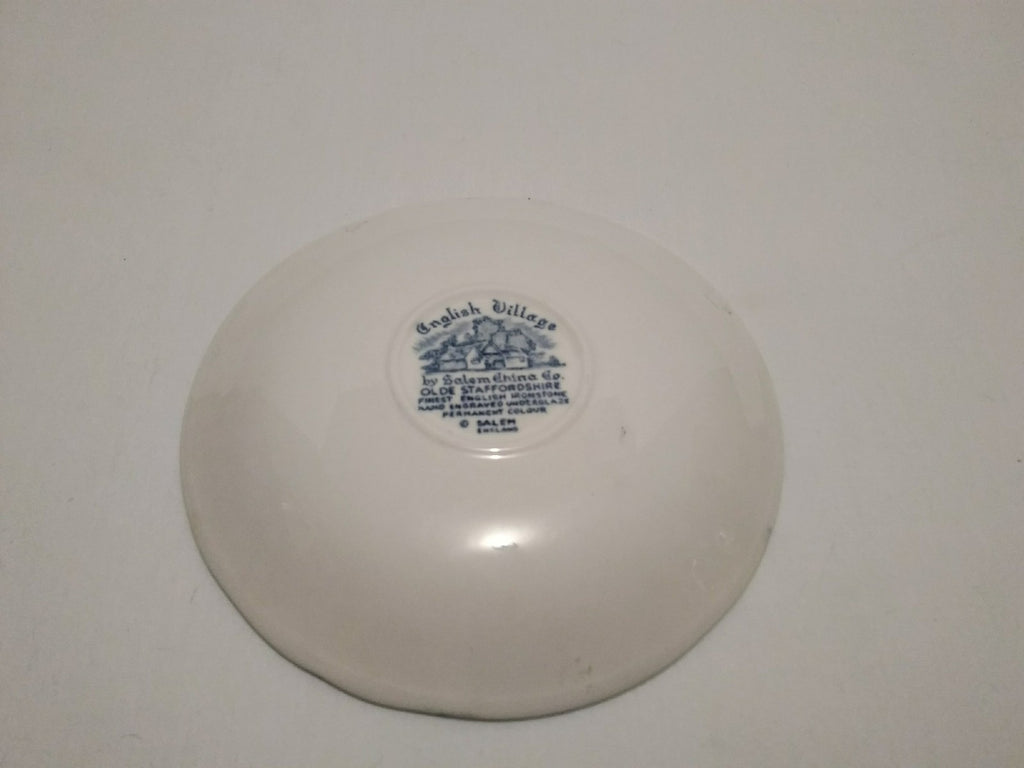 Olde Staffordshire ENGLISH VILLAGE Saucers Salem China England Blue (2)