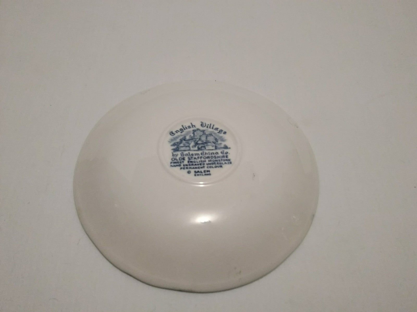 Olde Staffordshire ENGLISH VILLAGE Saucers Salem China England Blue (2)