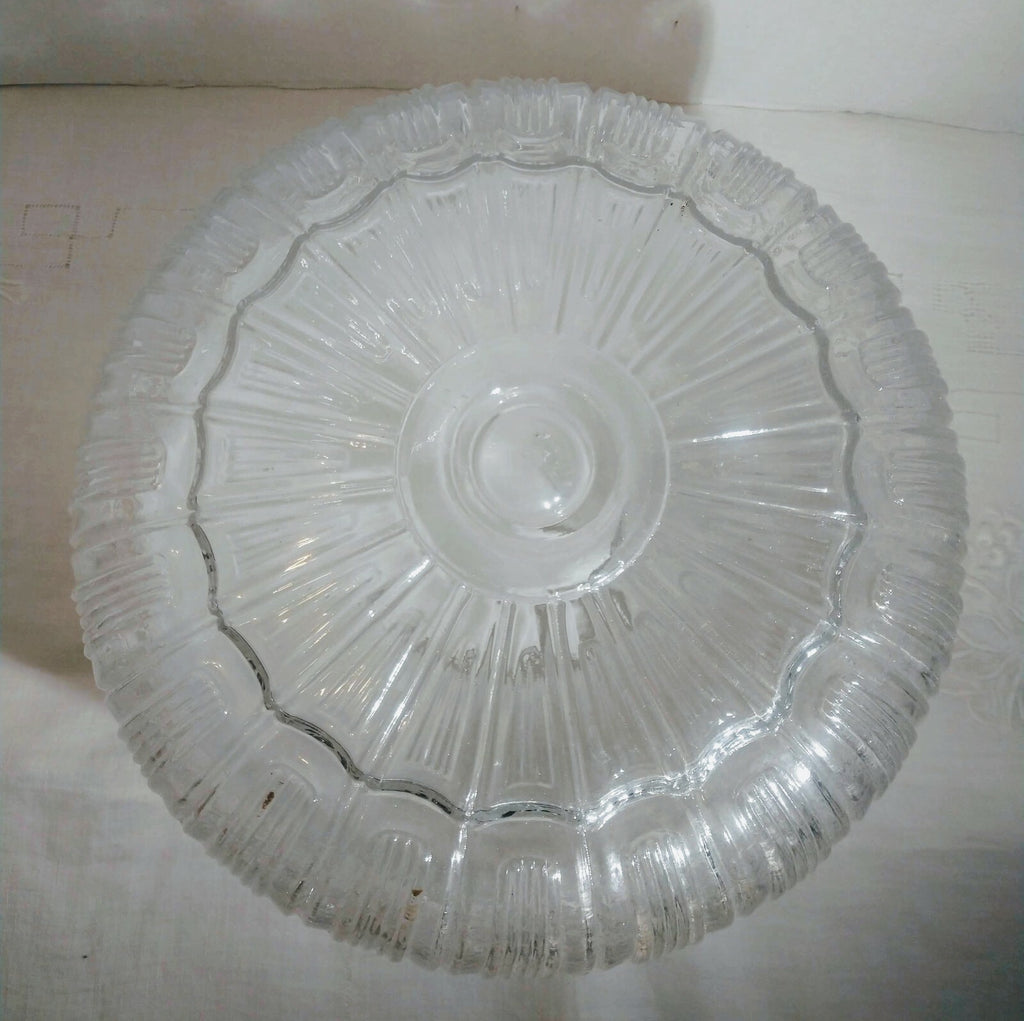 Vintage Ceiling Light Fixture Round Clear Frosted Glass Globe