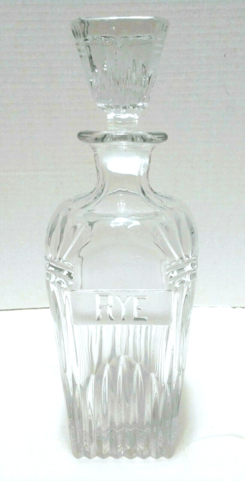 Lead Crystal Mid Century Rye Decanter 10 3/4"