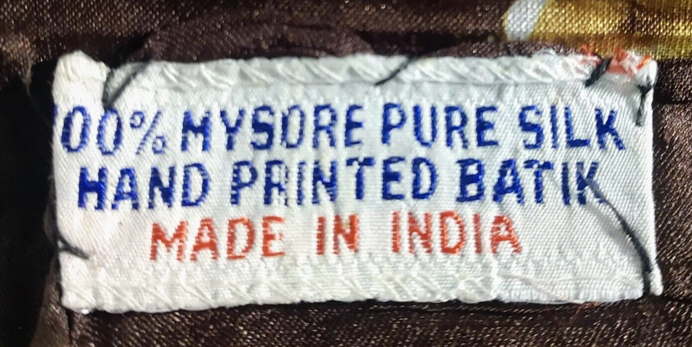 Vintage Pure Silk Scarf Batik
