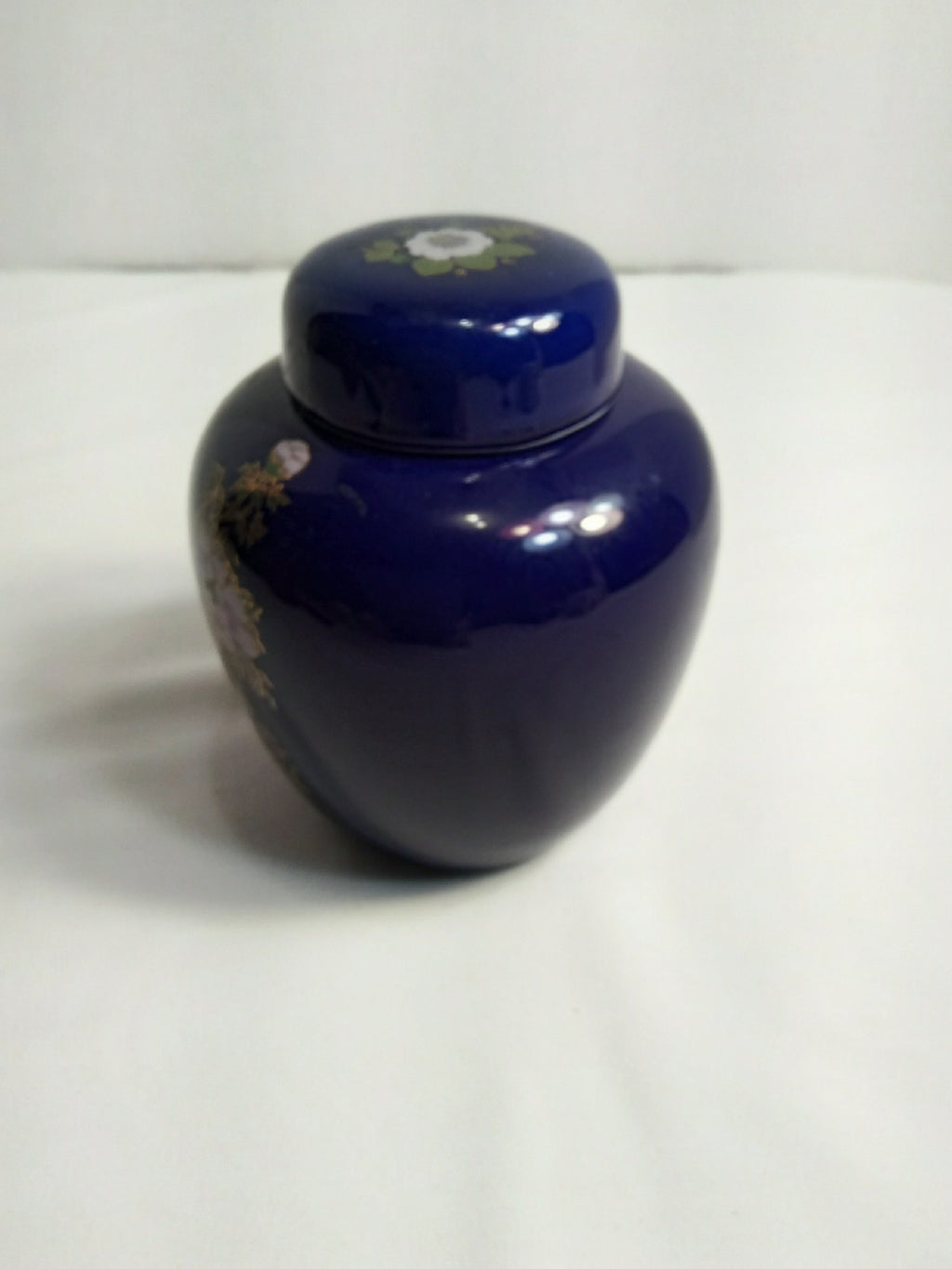 Vintage Ginger Jar Cobalt Blue With Pheasant